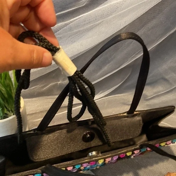 Blingy Black with Colorful Crystals mini Bag - Picture 5 of 5